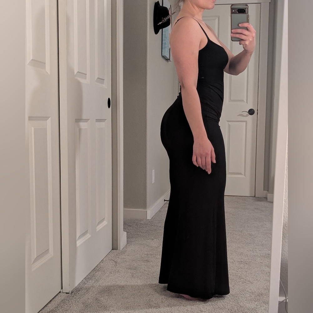 Skims Soft Lounge Black Slip Dress